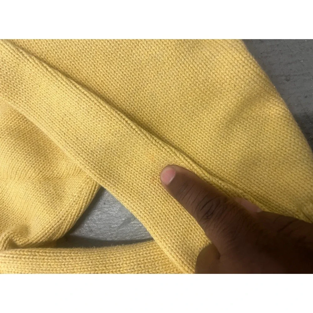 Lands' End‎ Sweater Womens M 38-40 Yellow Regular Fit Knitted Warm Wear Outdoor